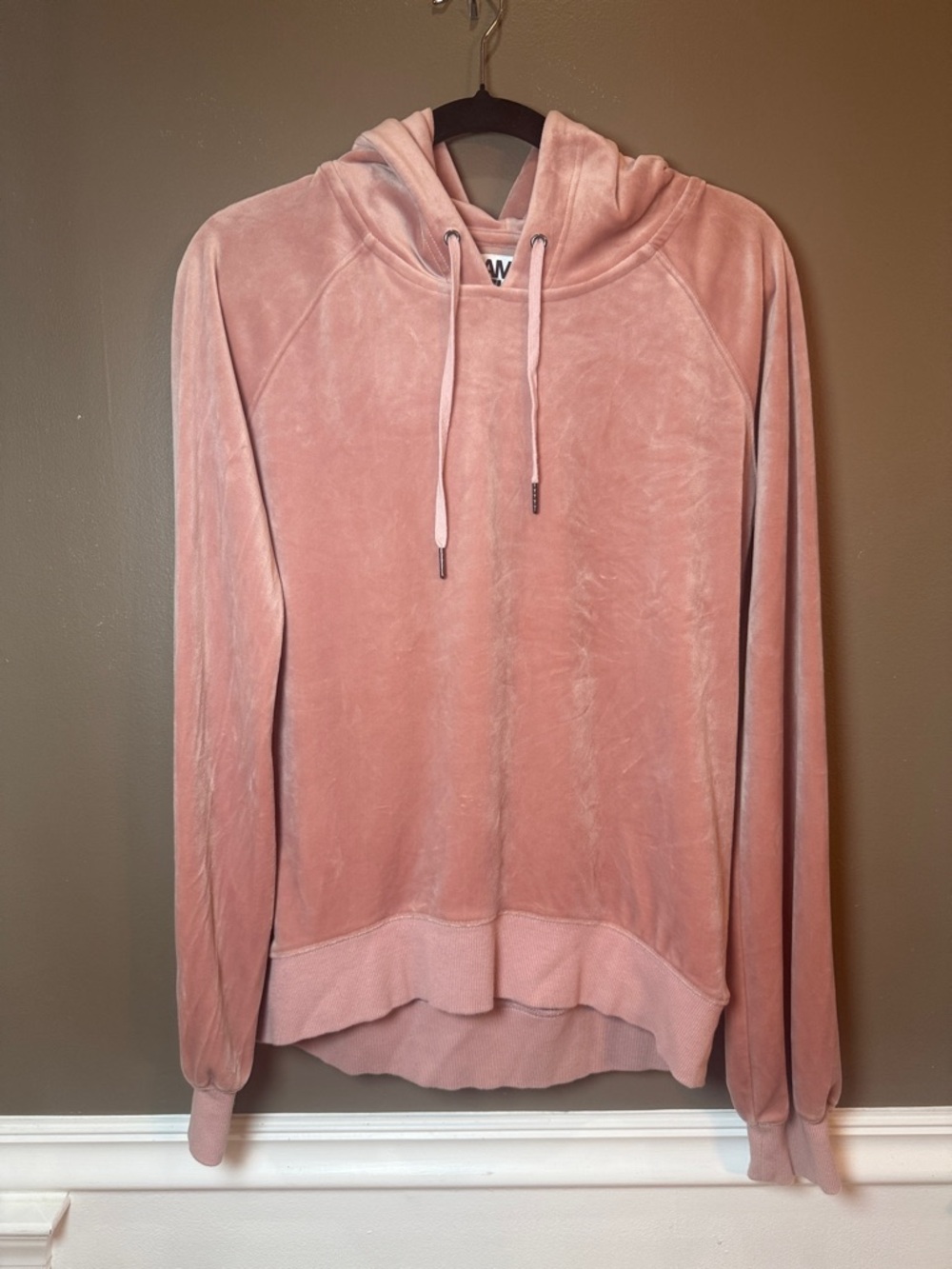 Pam & Gela Velour Hoodie Mauve Pink Soft Lounge Sweatshirt‎ S